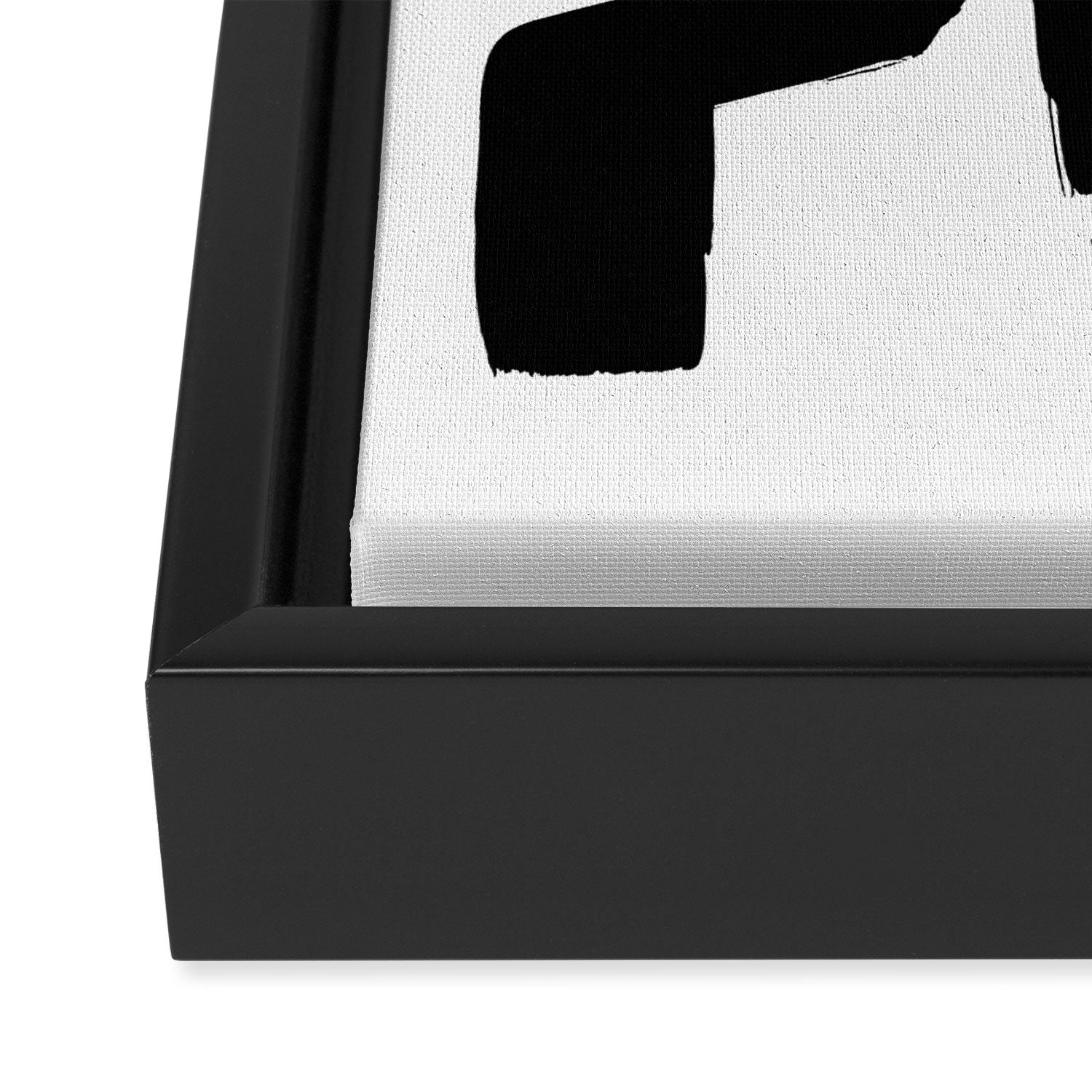 Black Signature White Background Framed Canvas Print Gallery Image 3