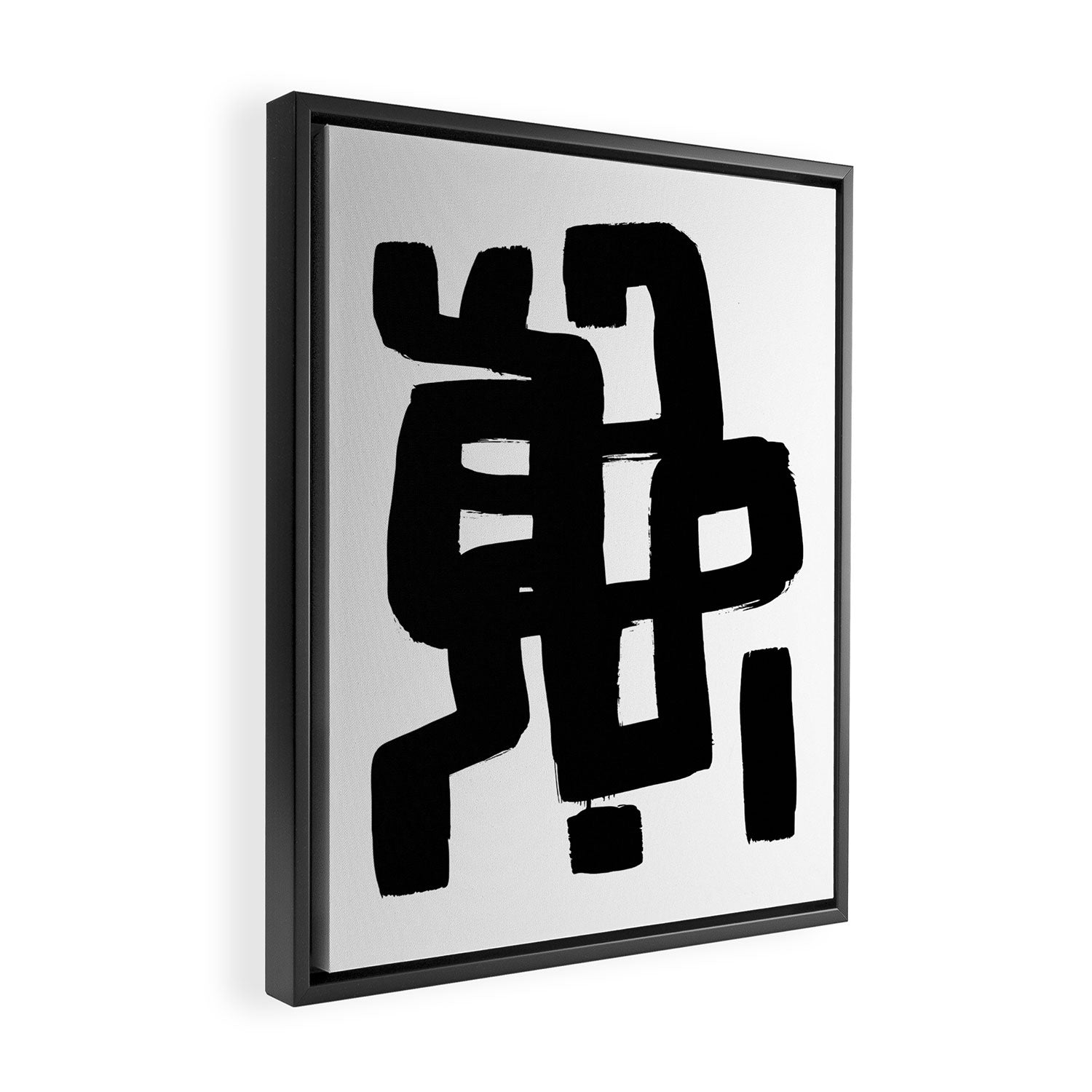 Black Signature White Background Framed Canvas Print Gallery Image 2