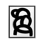 Black & White Minimalist Abstract Mid century Ink Art Dark Brush Strokes Framed Canvas Print Gallery Image 6