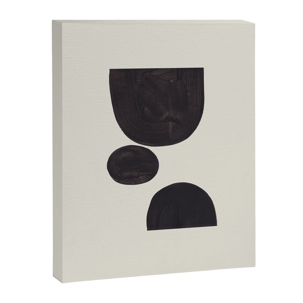 Black & White Minimalist Abstract Shapes Patterns Black Ink Painting Canvas Print Gallery Image 6