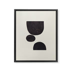 Black & White Minimalist Abstract Shapes Patterns Black Ink Painting Framed Canvas Print Gallery Image 6