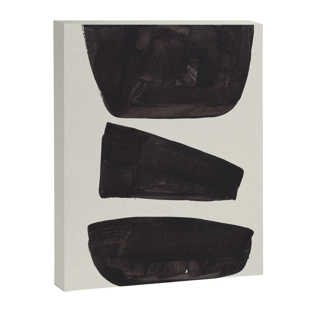 Black & White Minimalist Abstract Shapes Patterns Black Ink Painting Canvas Print Gallery Image 6