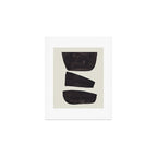 Black & White Minimalist Abstract Shapes Patterns Black Ink Painting Art Print Gallery Image 1