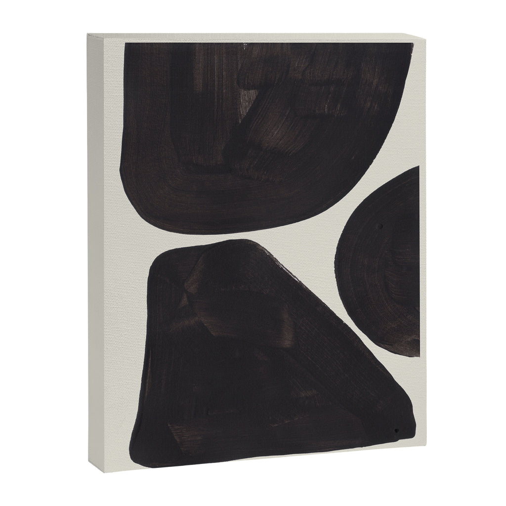 Black & White Minimalist Abstract Shapes Patterns Black Ink Painting Canvas Print Gallery Image 6