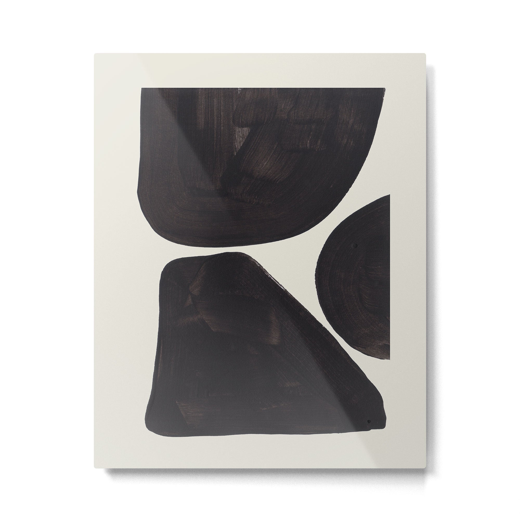 Black & White Minimalist Abstract Shapes Patterns Black Ink Painting Metal Print Gallery Image 4