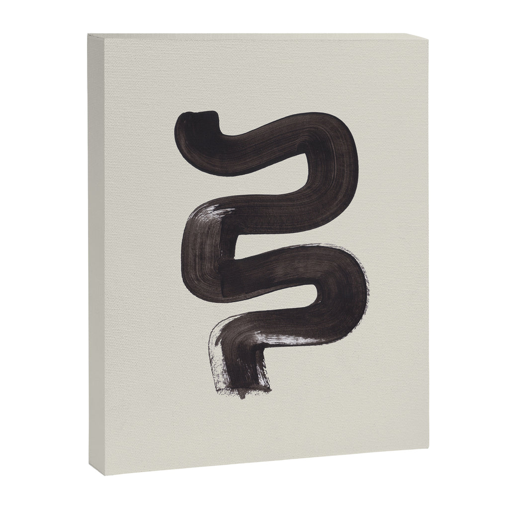 black & white minimalist abstract shapes patterns black ink painting Canvas Print Gallery Image 6