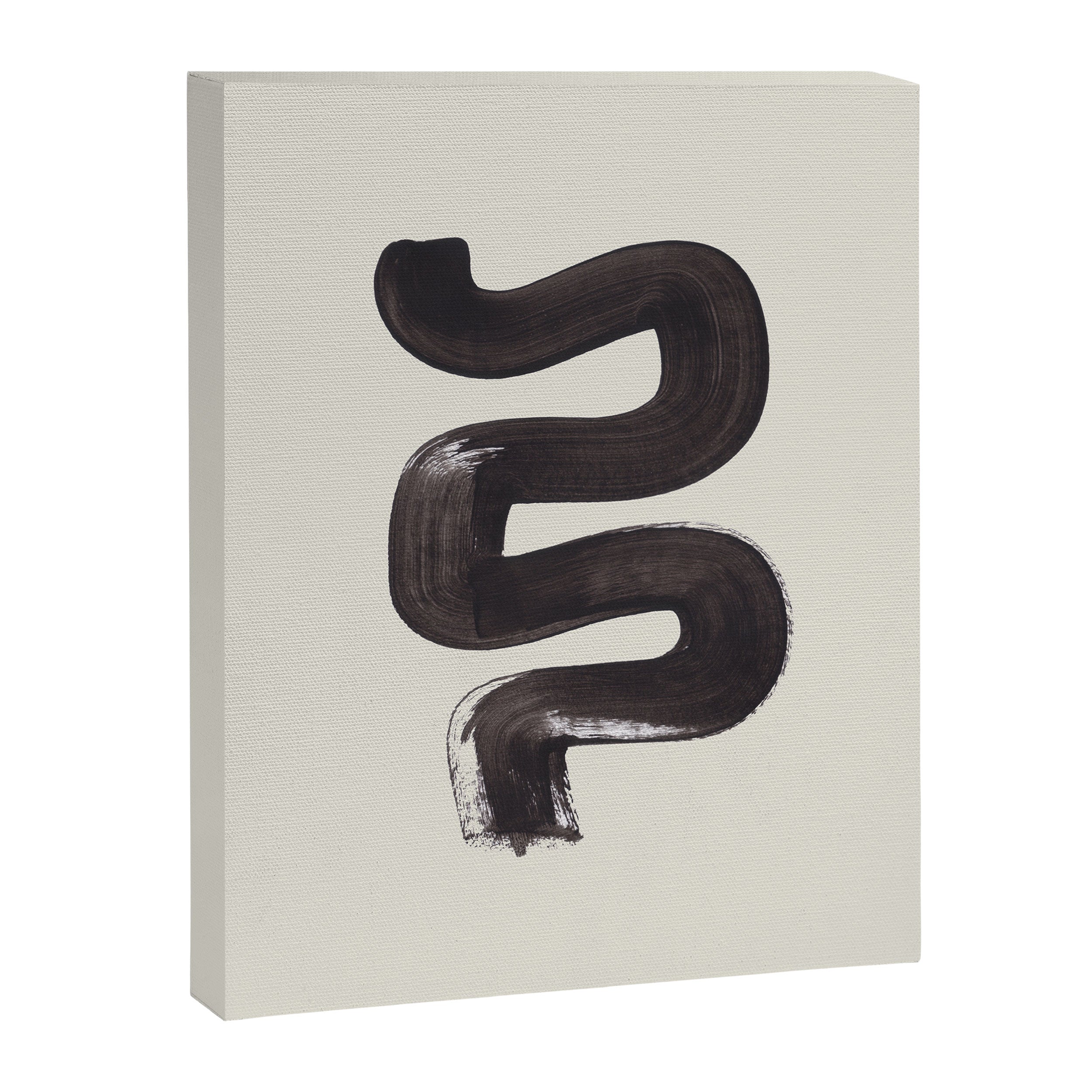 black & white minimalist abstract shapes patterns black ink painting Canvas Print Gallery Image 6