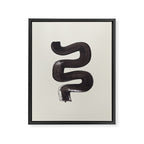 black & white minimalist abstract shapes patterns black ink painting Framed Canvas Print Gallery Image 6