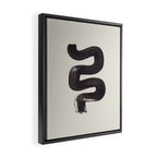 black & white minimalist abstract shapes patterns black ink painting Framed Canvas Print Gallery Image 2