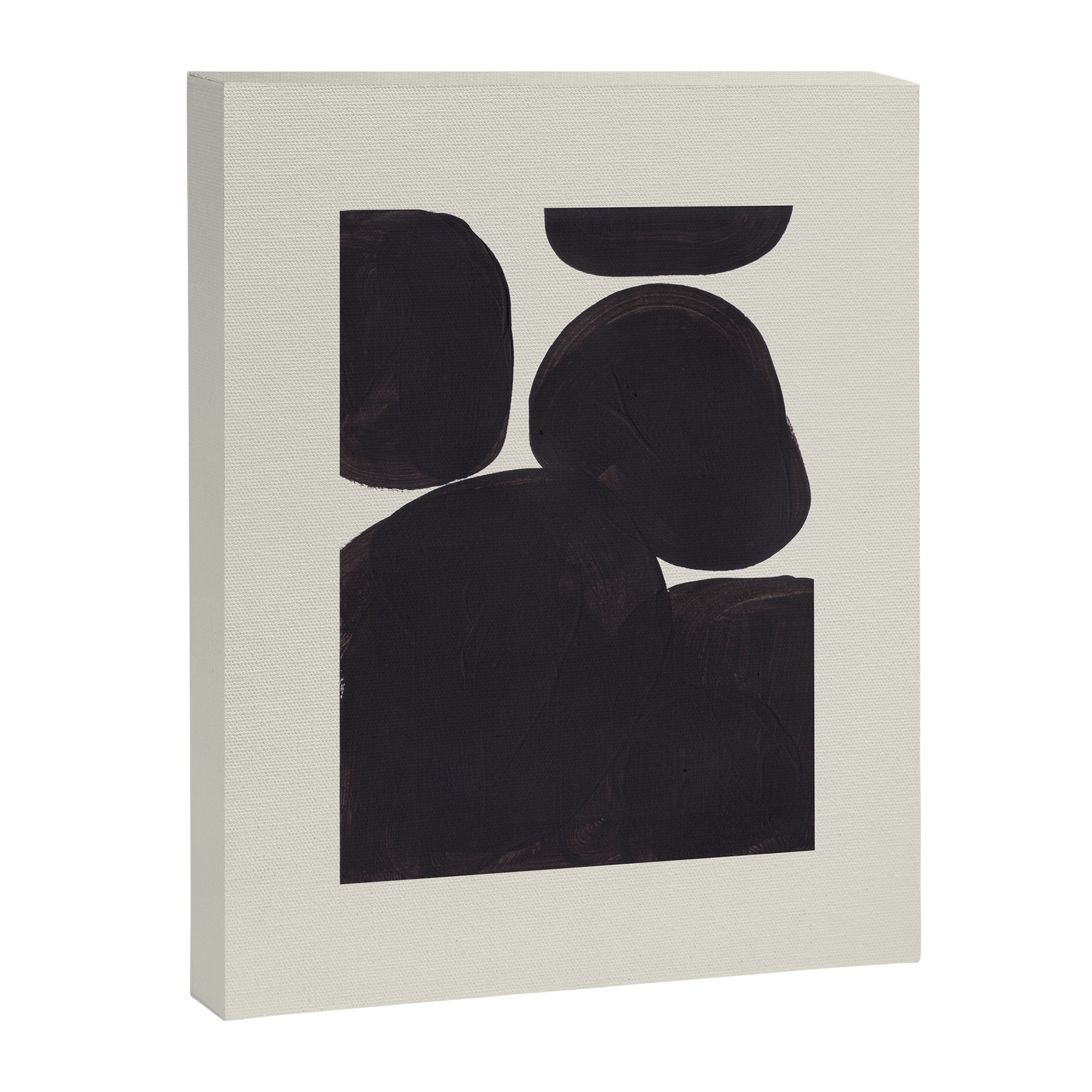 Black & White Minimalist Abstract Shapes Patterns Black Ink Painting Canvas Print Gallery Image 6