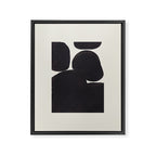 Black & White Minimalist Abstract Shapes Patterns Black Ink Painting Framed Canvas Print Gallery Image 6