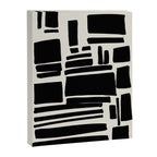Black & White Minimalist Abstract Shapes Patterns Black Ink Painting Canvas Print Gallery Image 6