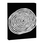 Black & White Minimalist Mid Century Abstract Ink Line Spiral Hypnotic Circle Canvas Print Gallery Image 6