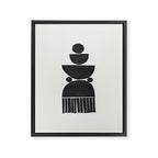 Black & White Minimalist Mid Century Paper collage Funky Black Ink Tribal Geometric by Ejaaz Haniff Framed Canvas Print Gallery Image 6
