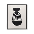 Black & White Minimalist Mid Century Paper collage Funky Black Ink Tribal Geometric by Ejaaz Haniff Framed Canvas Print Gallery Image 6