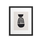 Black & White Minimalist Mid Century Paper collage Funky Black Ink Tribal Geometric by Ejaaz Haniff Framed Art Print Gallery Image 5