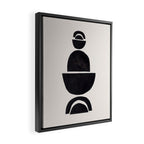 Black & White Minimalist Mid Century Paper collage Funky Black Ink Tribal Geometric by Ejaaz Haniff Framed Canvas Print Gallery Image 2