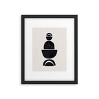 Black & White Minimalist Mid Century Paper collage Funky Black Ink Tribal Geometric by Ejaaz Haniff Framed Art Print Gallery Image 5
