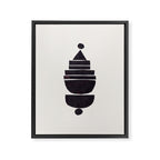 Black & White Minimalist Mid Century Paper collage Funky Black Ink Tribal Geometric by Ejaaz Haniff Framed Canvas Print Gallery Image 6