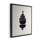 Black & White Minimalist Mid Century Paper collage Funky Black Ink Tribal Geometric by Ejaaz Haniff Framed Canvas Print Gallery Image 2