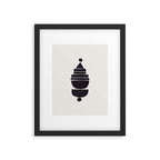 Black & White Minimalist Mid Century Paper collage Funky Black Ink Tribal Geometric by Ejaaz Haniff Framed Art Print Gallery Image 5