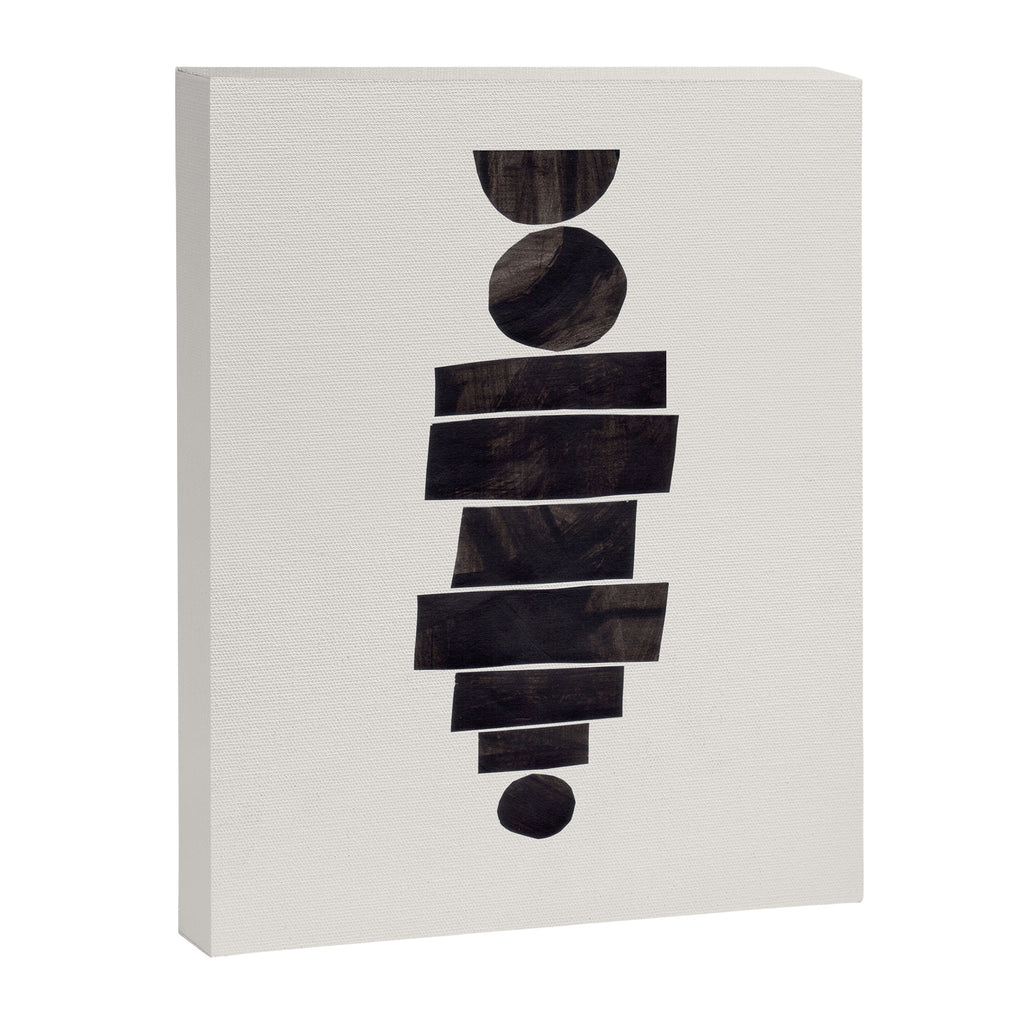 Black & White Minimalist Mid Century Paper collage Funky Black Ink Tribal Geometric by Ejaaz Haniff Canvas Print Gallery Image 6
