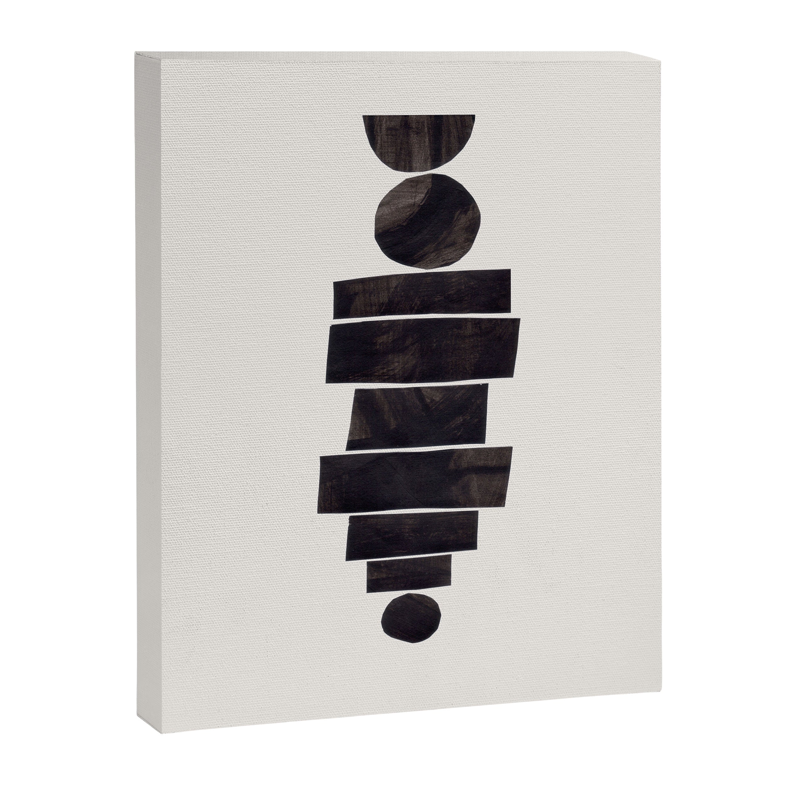 Black & White Minimalist Mid Century Paper collage Funky Black Ink Tribal Geometric by Ejaaz Haniff Canvas Print Gallery Image 6