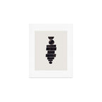 Black & White Minimalist Mid Century Paper collage Funky Black Ink Tribal Geometric by Ejaaz Haniff Art Print Gallery Image 1