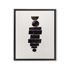Black & White Minimalist Mid Century Paper collage Funky Black Ink Tribal Geometric by Ejaaz Haniff Framed Canvas Print Gallery Image 6