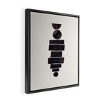 Black & White Minimalist Mid Century Paper collage Funky Black Ink Tribal Geometric by Ejaaz Haniff Framed Canvas Print Gallery Image 2