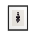 Black & White Minimalist Mid Century Paper collage Funky Black Ink Tribal Geometric by Ejaaz Haniff Framed Art Print Gallery Image 5