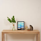 Blue Baby Blue Watercolor Minimalist Geometric Zig Zag Lightning Bolt Pattern Framed Canvas Print Gallery Image 4
