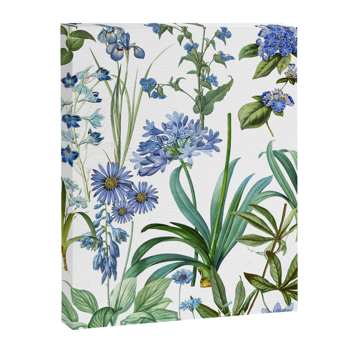 Blue Botanical Floral Canvas Print Gallery Image 1