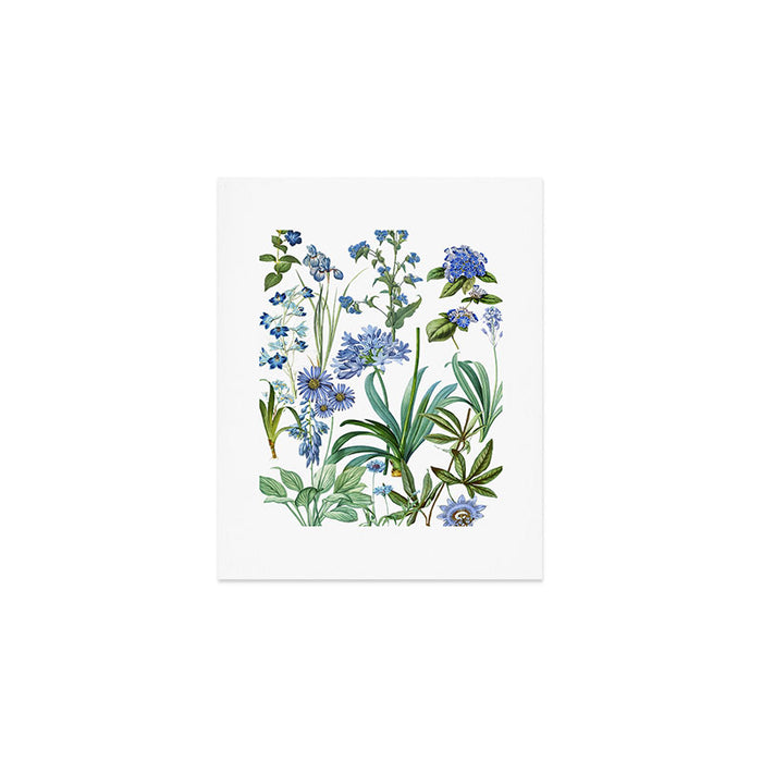 Blue Botanical Floral Art Print Gallery Image 1