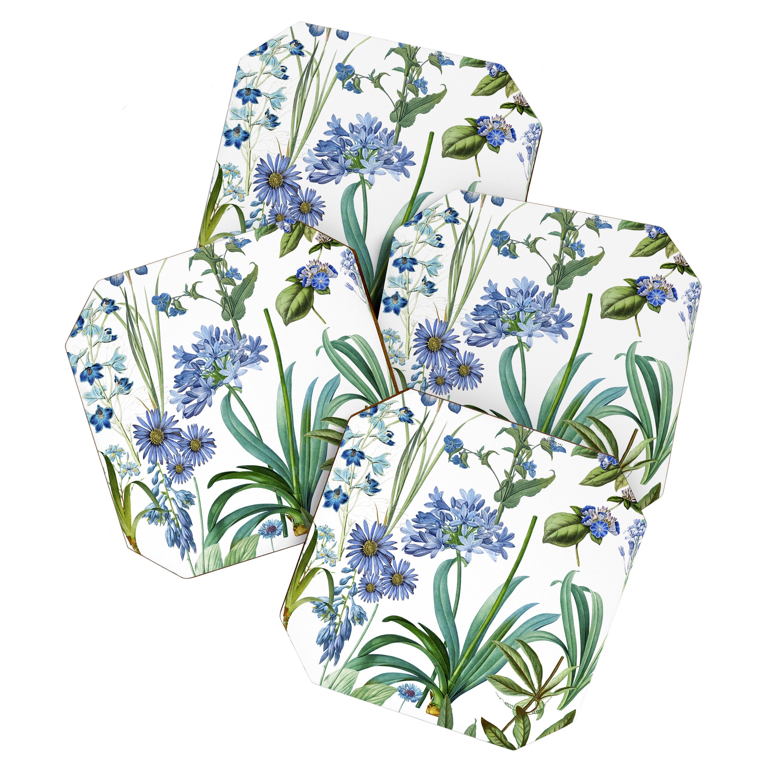 Blue Botanical Floral Coaster Gallery Image 1