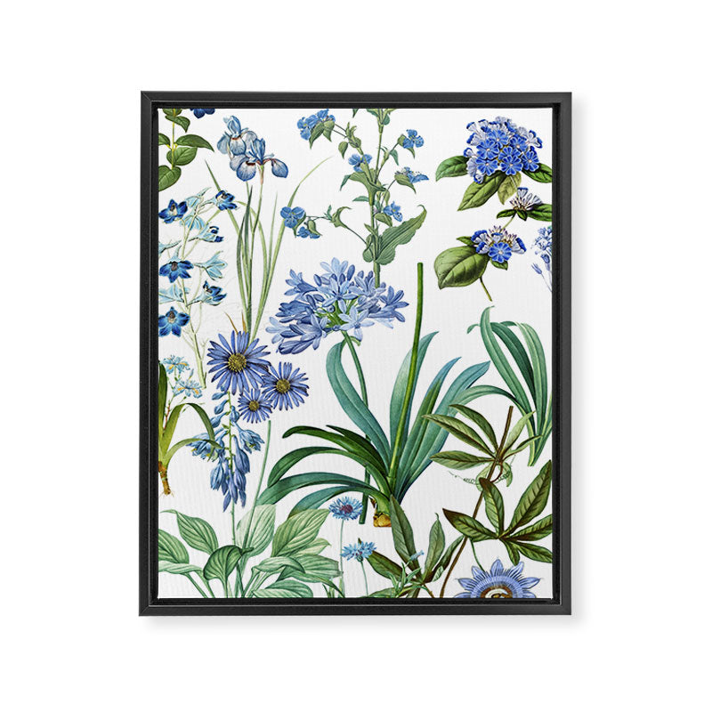 Blue Botanical Floral Framed Canvas Print Gallery Image 6
