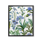 Blue Botanical Floral Framed Canvas Print Gallery Image 6