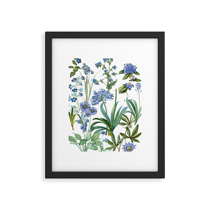 Blue Botanical Floral Framed Art Print Gallery Image 1