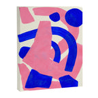Blue Pink Fun Colorful Mid Century Modern Abstract Painting Shapes Pattern Canvas Print Gallery Image 6