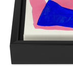 Blue Pink Fun Colorful Mid Century Modern Abstract Painting Shapes Pattern Framed Canvas Print Gallery Image 3