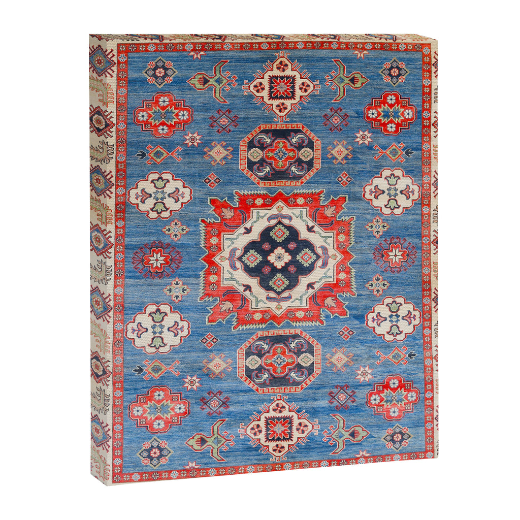 Blue Starblaze Handmade Kazak Rug Canvas Print Gallery Image 6