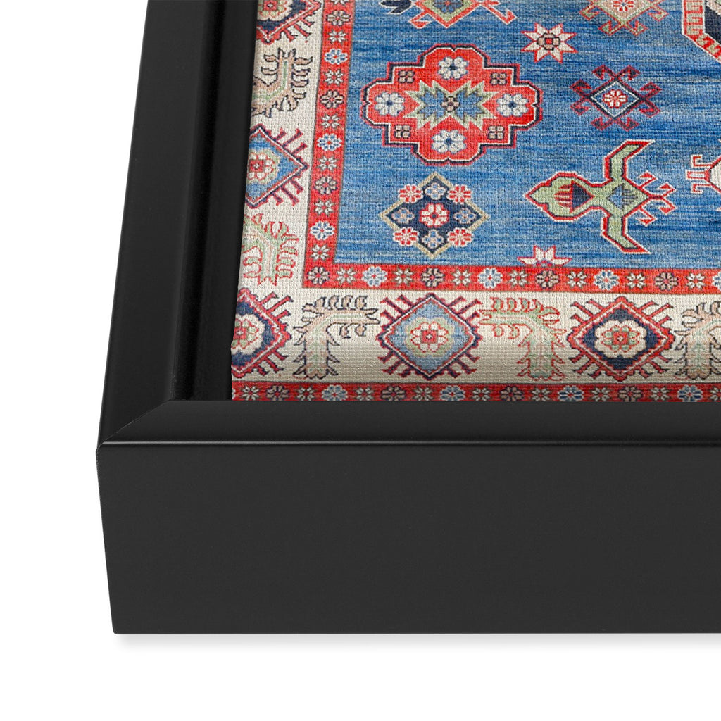 Blue Starblaze Handmade Kazak Rug Framed Canvas Print Gallery Image 3