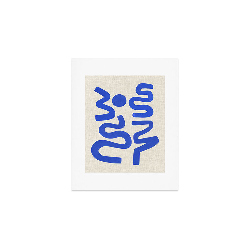 Blue Zig Wiggles Art Print Gallery Image 1