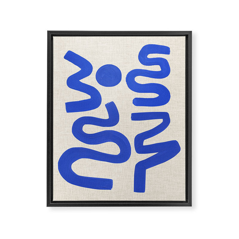 Blue Zig Wiggles Framed Canvas Print Gallery Image 6