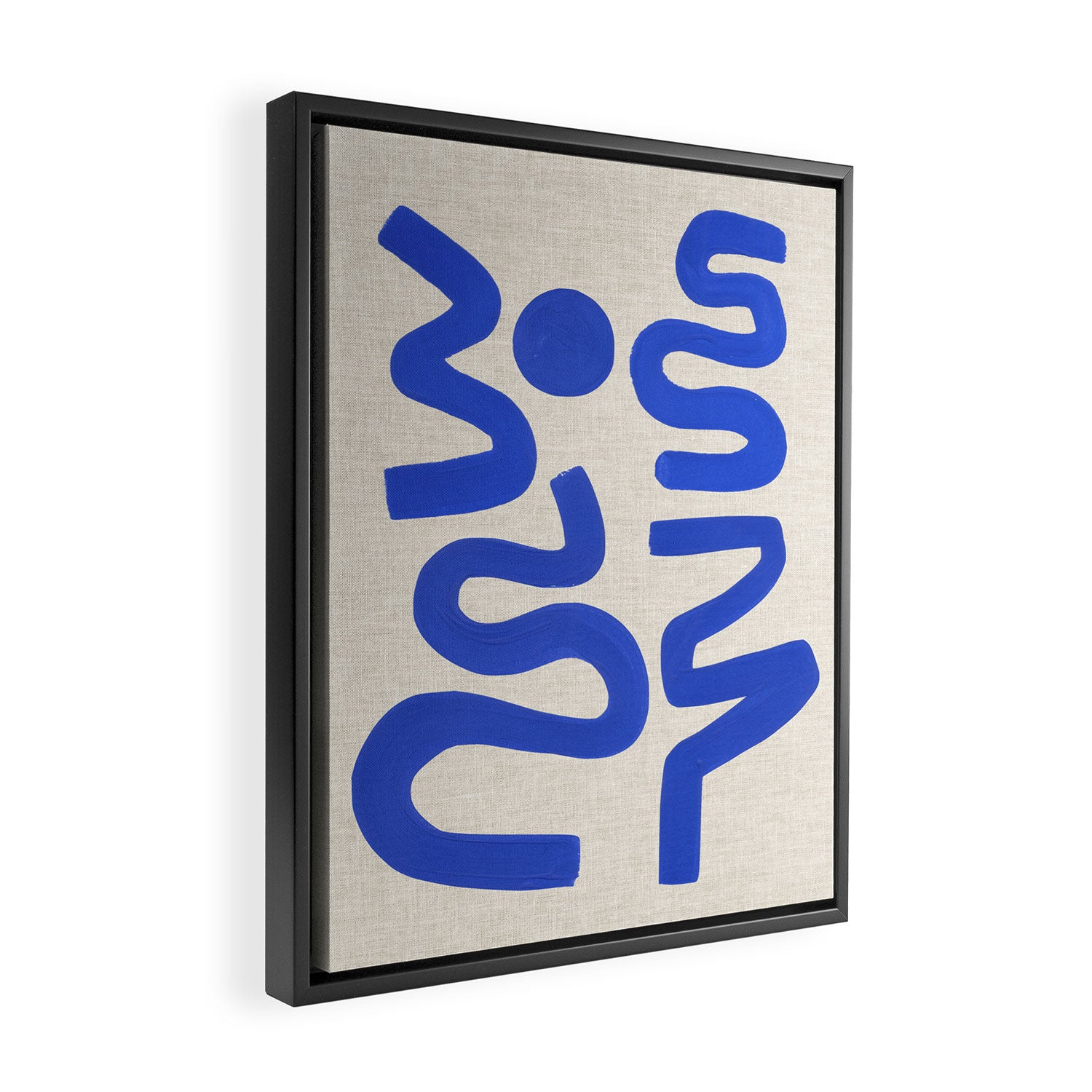 Blue Zig Wiggles Framed Canvas Print Gallery Image 2