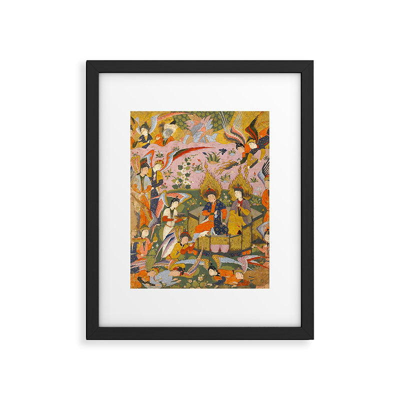 (Book of omens) Angels bow before Adam and Eve in Paradise Islamic Antique Art  Framed Art Print Gallery Image 5