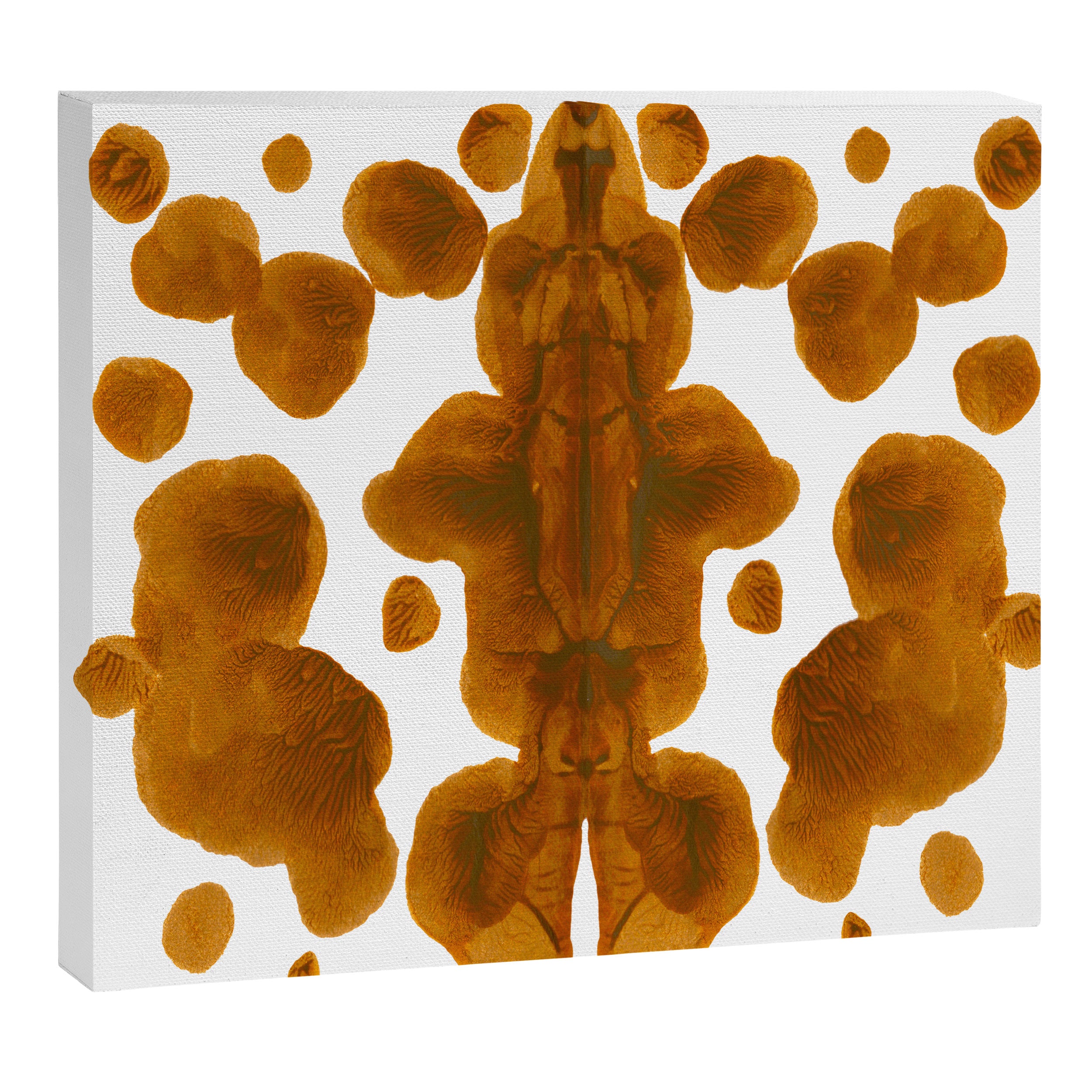 Brown Ocher Inkblot Pattern Canvas Print Gallery Image 12