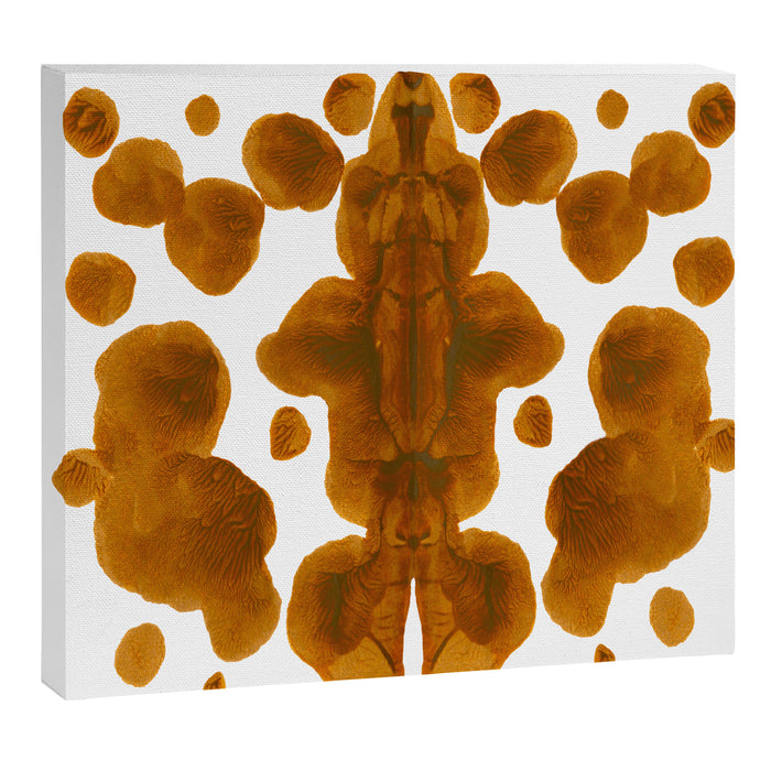 Brown Ocher Inkblot Pattern Canvas Print Gallery Image 1