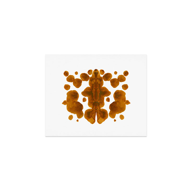 Brown Ocher Inkblot Pattern Art Print Gallery Image 1