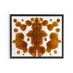 Brown Ocher Inkblot Pattern Framed Canvas Print Gallery Image 2